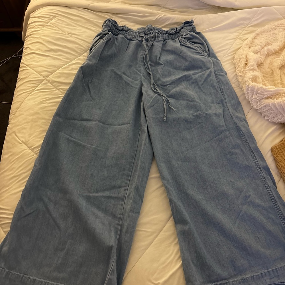 LOFT Soft Blue Elastic Waist Pants